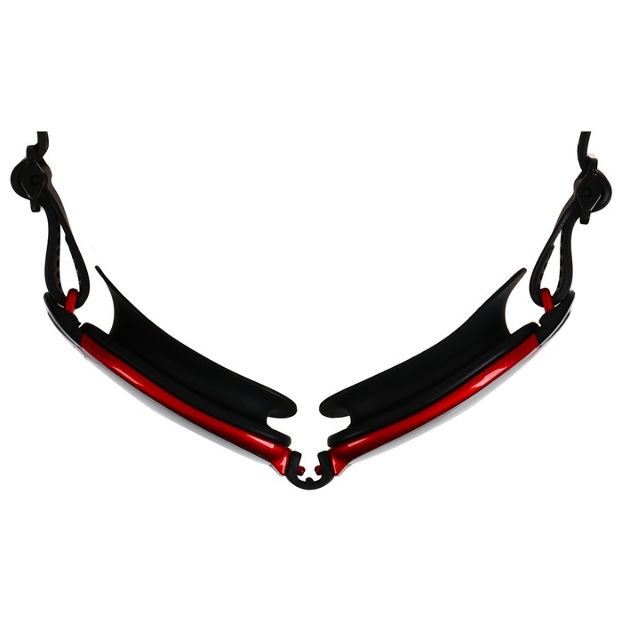 Очки для плавания ONLYTOP, набор носовых перемычек, цвет чёрный/красный