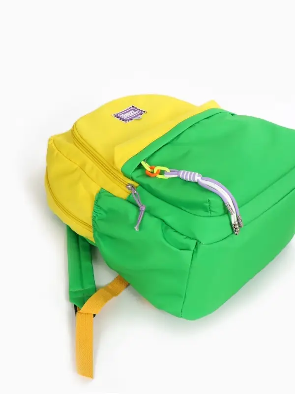 Рюкзак молодёжный на молнии, с карманами, двухцветный, 31&times;15&times;46 см, жёлтый