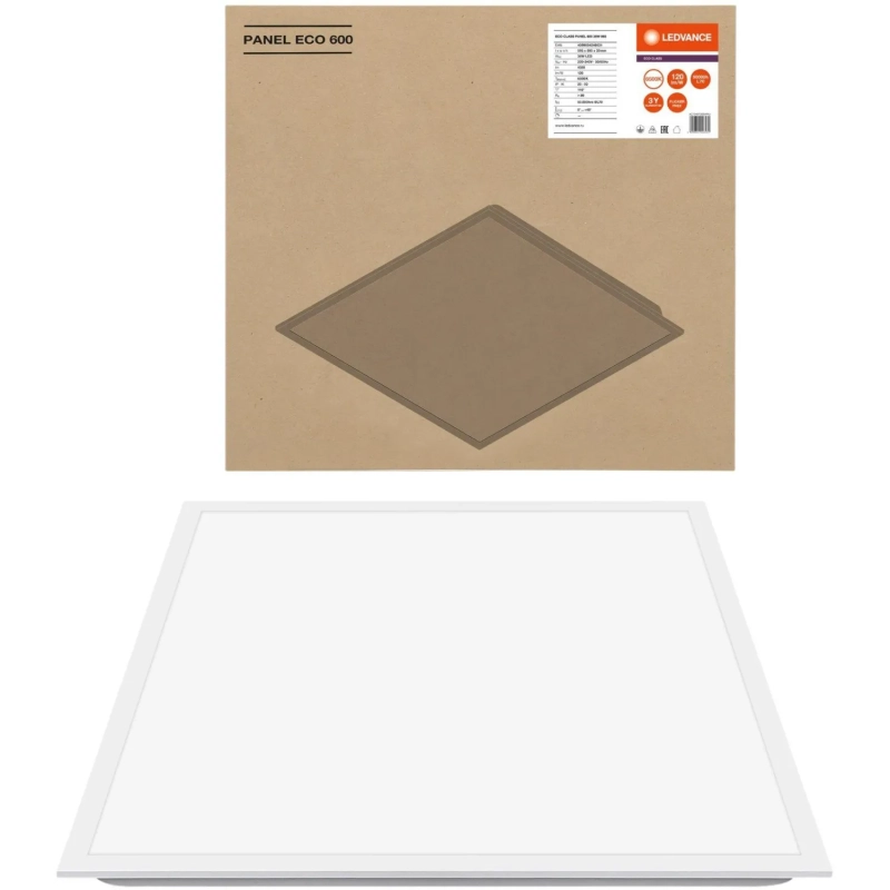 Светильник 36Вт 600х600 6500K IP40унив. LEDVANCE ECO CLASS 595x595