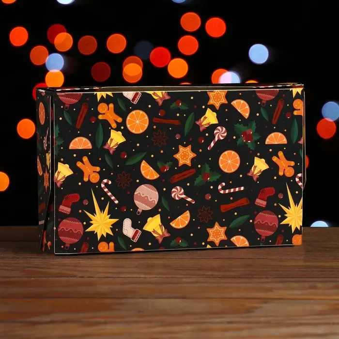 Коробка складная «Новогодние угощения», 20×12×4 см