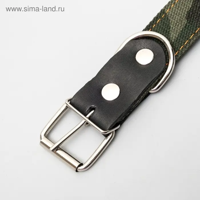 Ошейник брезентовый двухслойный &laquo;Камуфляж&raquo;, 72&times;3.5 см, ОШ 45-60 см