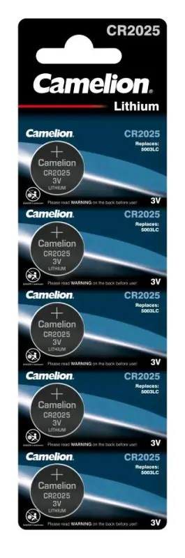 Батарейка Camelion CR2025 BL5 Lithium 3V (5/50/1800) Батарейка Camelion CR2025 BL5 Lithium 3V (5/50/1800)