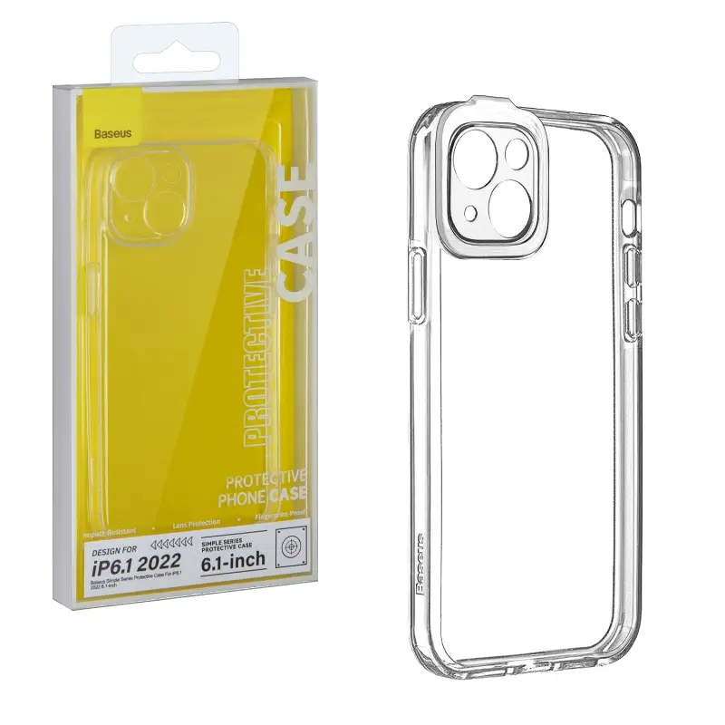 Чехол iPh 14 (6.1) Simple Case Baseus прозрачный Чехол iPh 14 (6.1) Simple Case Baseus прозрачный