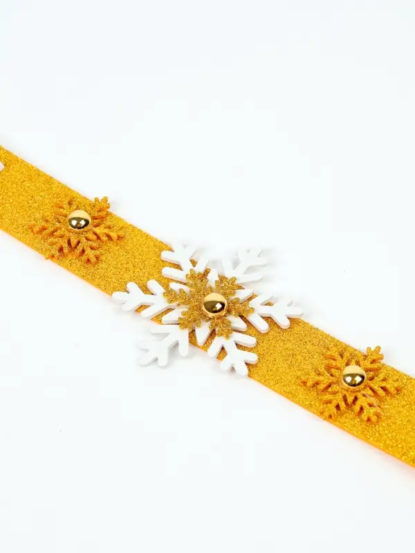 Карнавальный браслет новогодний «Снежинка», золотой Карнавальный браслет новогодний «Снежинка», золотой