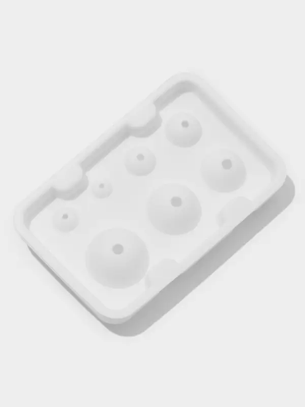 Форма для муссовых десертов и выпечки из 2 частей Доляна &laquo;Шарики&raquo;, силикон, 13&times;8.5&times;3 см, 7 ячеек (d=1-3.5 см), белая