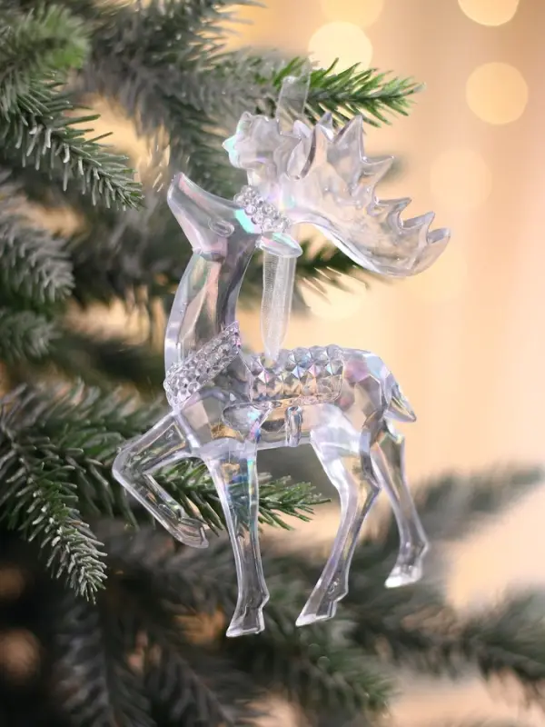 Ёлочная игрушка &laquo;Зимнее волшебство. Гордый олень&raquo;, 13&times;8 см, прозрачный перелив