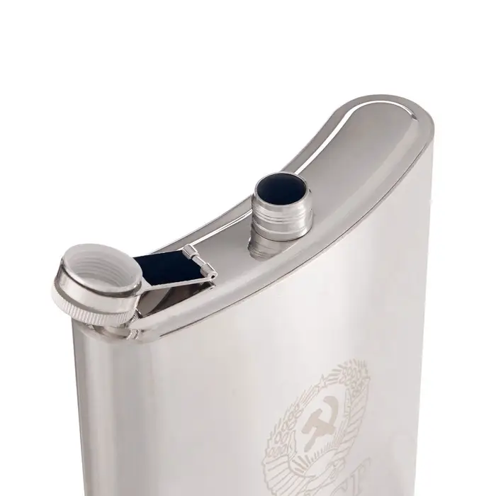 Фляжка для алкоголя и воды "СССР", нержавеющая сталь, чехол, подарочная, 1.44 л