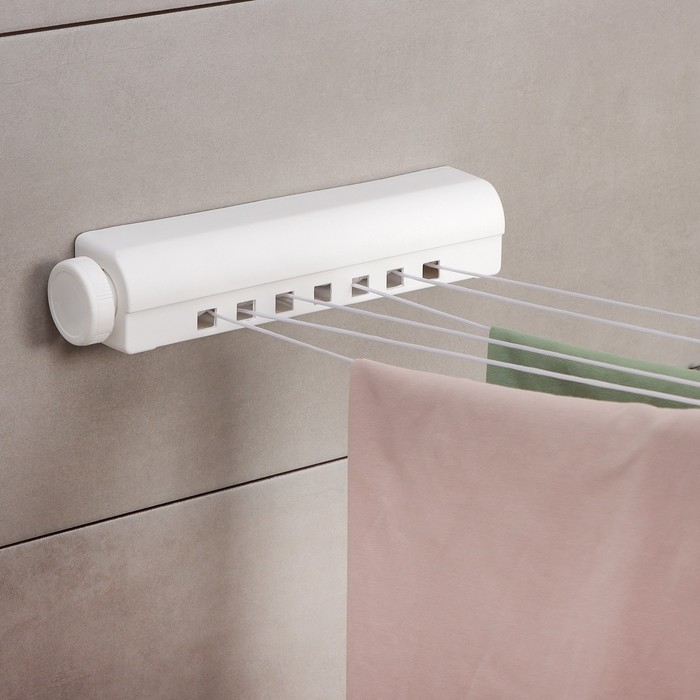 Сушилка для белья роторная вытяжная Доляна, 6 линий, цвет белый Сушилка для белья роторная вытяжная Доляна, 6 линий, цвет белый