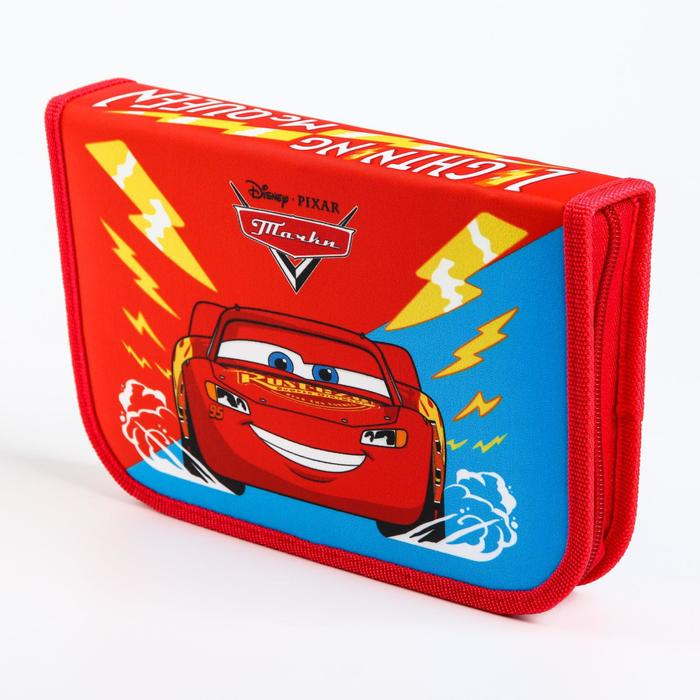 Пенал каркасный, 1 секция, 140х210х40 мм, откидной карман, тканевый, Тачки Пенал каркасный, 1 секция, 140х210х40 мм, откидной карман, тканевый, Тачки