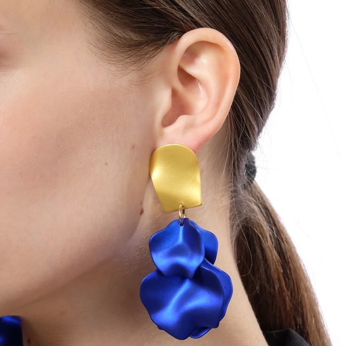 Серьги ассорти «Ветер» неровность, цвет сине-золотой Серьги ассорти «Ветер» неровность, цвет сине-золотой