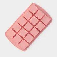 Форма для льда и заготовок &laquo;Кьюб&raquo;, силикон, 20&times;11.5&times;1.5 см, 15 ячеек, персиковый, розовый
