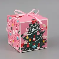 Коробка подарочная новогодняя складная &laquo;С Новым годом&raquo;, 12&times;12&times;12 см