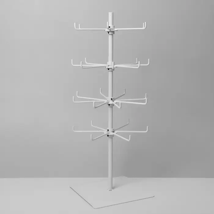 Вертушка, 2 яруса по 6 крючков и 2 яруса по 8 крючков, 17&times;17&times;32 см, белая