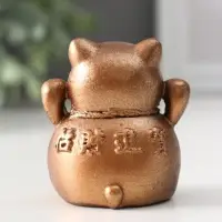 Фигура «Кот манэки-нэки», 5.5×5×5 см, бронза