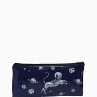Косметичка-пенал на молнии, с рисунком &laquo;Космический кот&raquo;, 20.5&times;0.5&times;9.5 см, синяя
