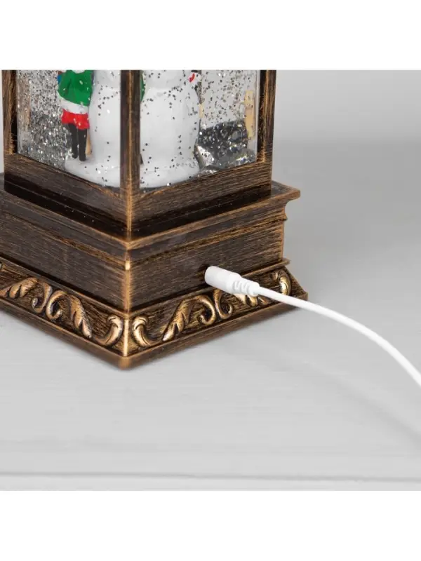 Светодиодная фигура &laquo;Девочка и снеговик&raquo; 10.5&times;27&times;10.5 см, пластик, от батареек ААх3, USB, свечение тёплое белое