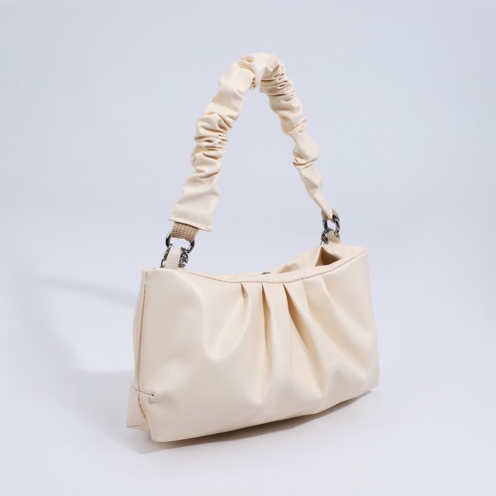 Сумка-багет на молнии, цвет молочный Сумка-багет на молнии, цвет молочный