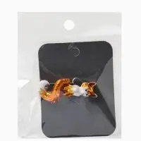 Брошь &laquo;Лиса&raquo; с хвостиком, цвет бело-оранжевый в золоте