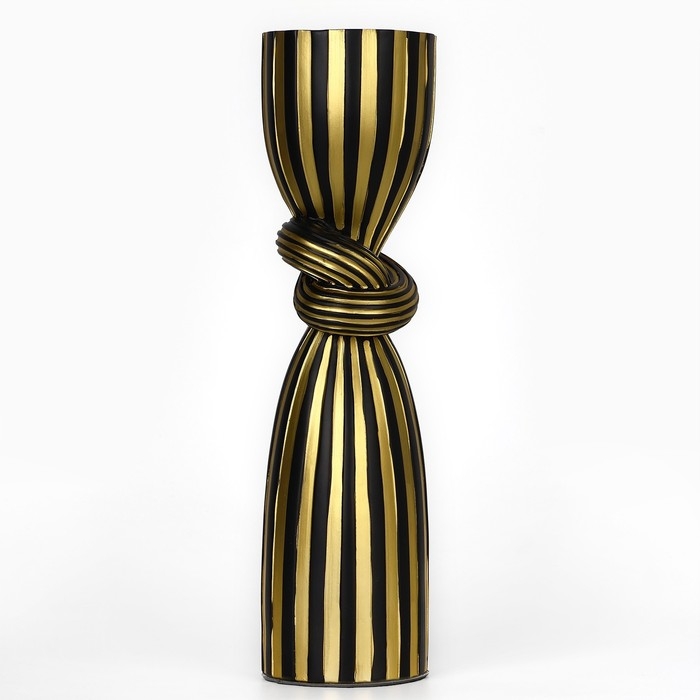 Подсвечник для одной свечи «Узел» цвет черно-золотой 39 х 10,5 х 10,5 см