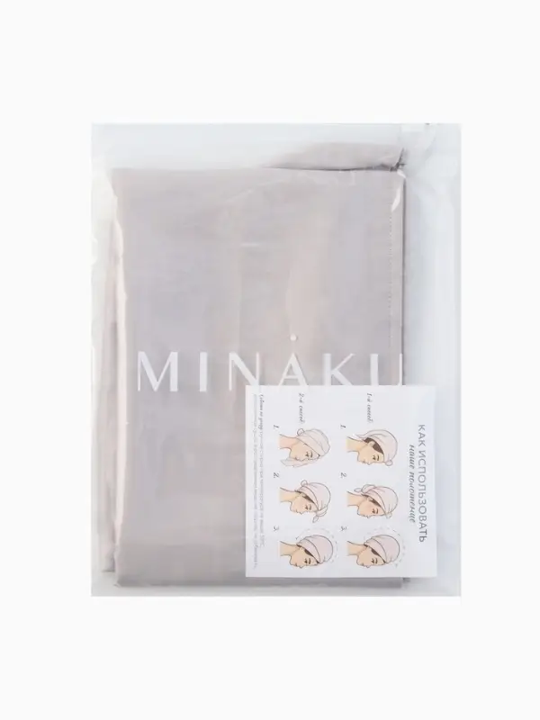 Чалма - тюрбан для волос MINAKU, 25&times;68 см, тенсель, светло-серая