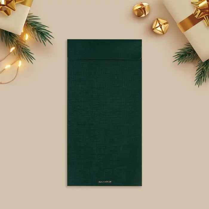 Конверт для денег, &laquo;Поздравляем с Новым годом&raquo;, тиснение, дизайнерская бумага, 11 х 22 см