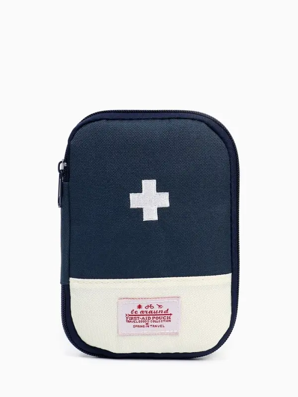 Косметичка-аптечка походная на молнии, с отделами, на подкладке, тёмно-синяя