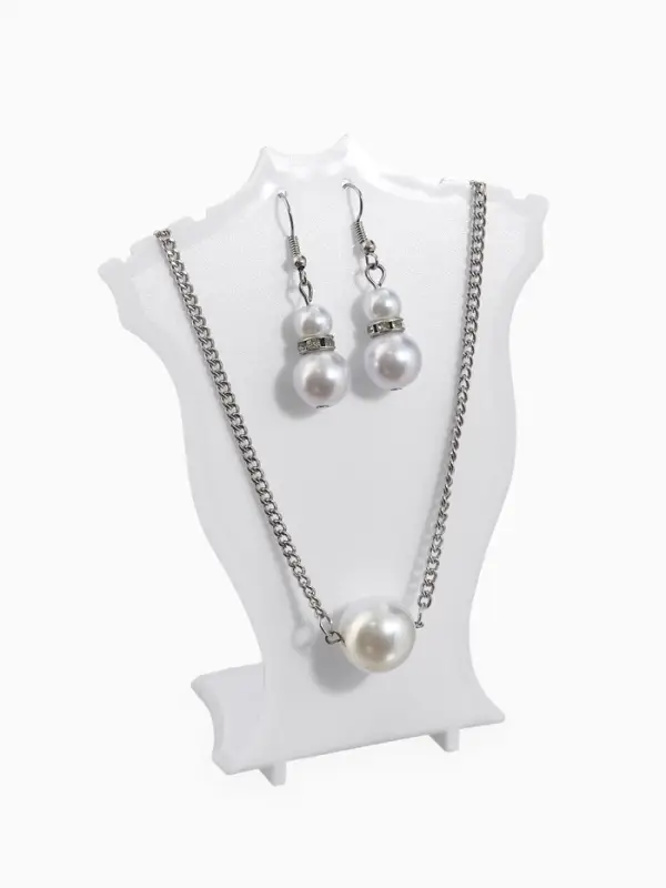 Подставка под кулоны, цепочки и серьги QF, 10&times;4.3&times;12 см, белая