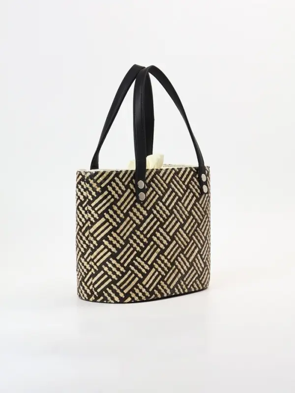 Сумка плетёная из пандана, 27&times;19&times;42 см, бежево-коричневая