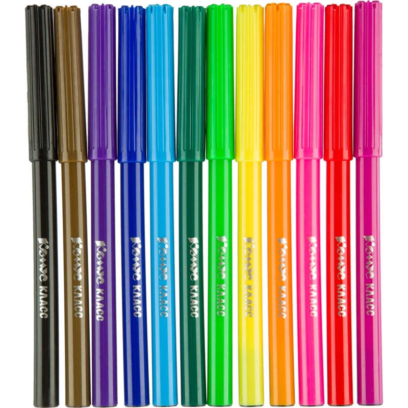 Фломастеры Комус Класс ColorPics набор 12 цв.,вентилир.,смыв., блист. упак