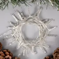 Гирлянда &laquo;Нить&raquo; 2 м, IP20, прозрачная нить, 20 LED, 2 режима, от батареек АА&times;3, свечение фиолетовое