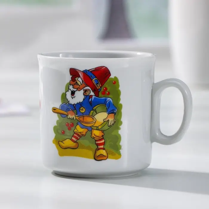 Кружка детская Добрушский завод &laquo;Лесовичок&raquo;, 200 мл, фарфор, белая, рисунок МИКС