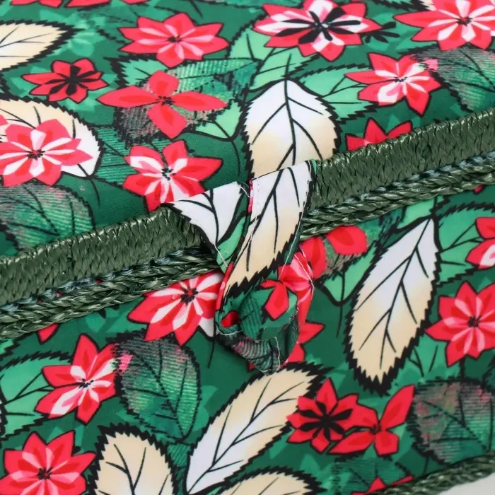 Шкатулка для рукоделия и шитья &laquo;Пуансеттия на зелёном&raquo;, хранение ниток, иголок, мелочи, 19&times;26&times;14.5 см