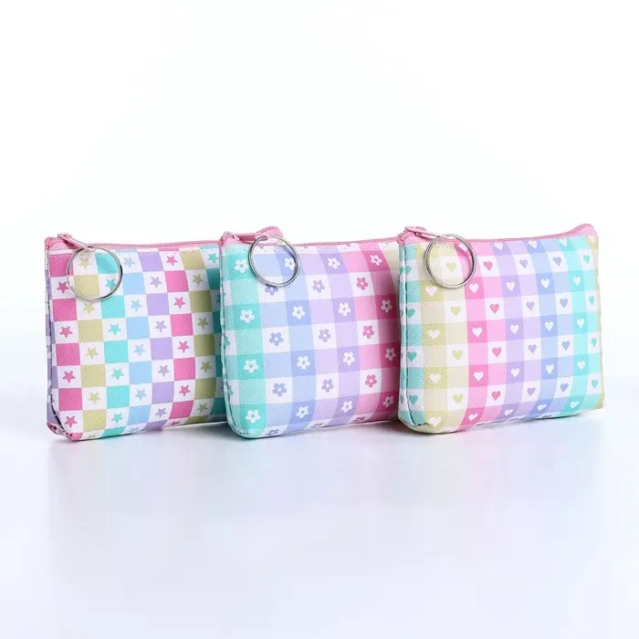 Кошелёк &laquo;Клетка&raquo;, монетница, на молнии, МИКС