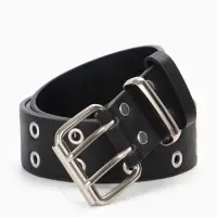 Ремень женский, 3.5&times;105 см, с люверсами, пряжка металл, чёрный