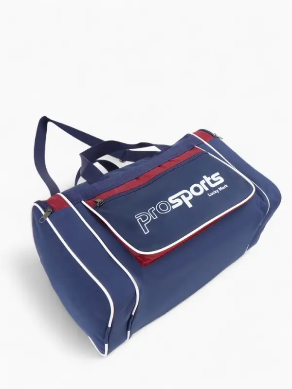 Сумка спорт С007, 40*19*23, отд на молнии, 3 н/кармана, дл ремень, сине/бордовый