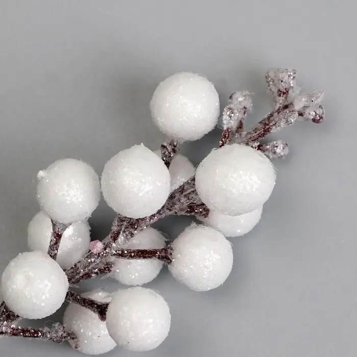 Ягоды для декора, белого цвета, 4,5 × 4,5 × 20 см