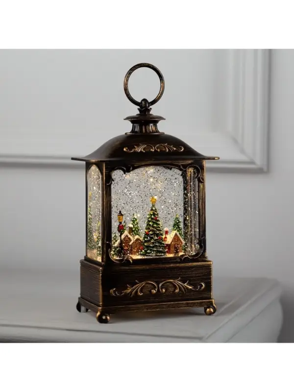 Светодиодная фигура &laquo;Новогодняя деревня&raquo; 14.5&times;22&times;8 см, пластик, от батареек ААх3, USB, свечение тёплое белое