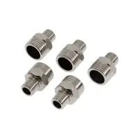 Ниппель переходной ZEIN, 1/4" х 1/2", наружная резьба, нержавеющая сталь, фасовка 5 шт.