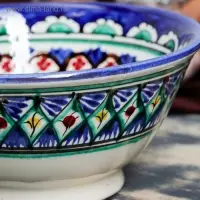 Коса Риштанская Керамика "Узоры", 18 см, большая, синяя