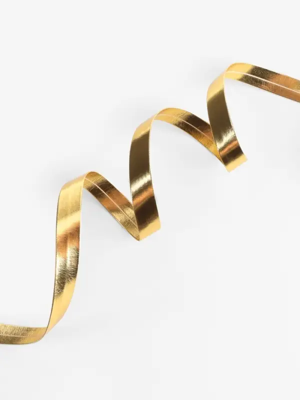 Косая бейка, кожзам, 15 мм, 10&plusmn;1 м, цвет золотой