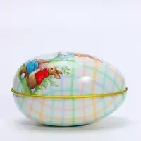 Шкатулка металлическая - яйцо &laquo;Мама-зайка с детками&raquo; 11&times;6.5&times;7 см