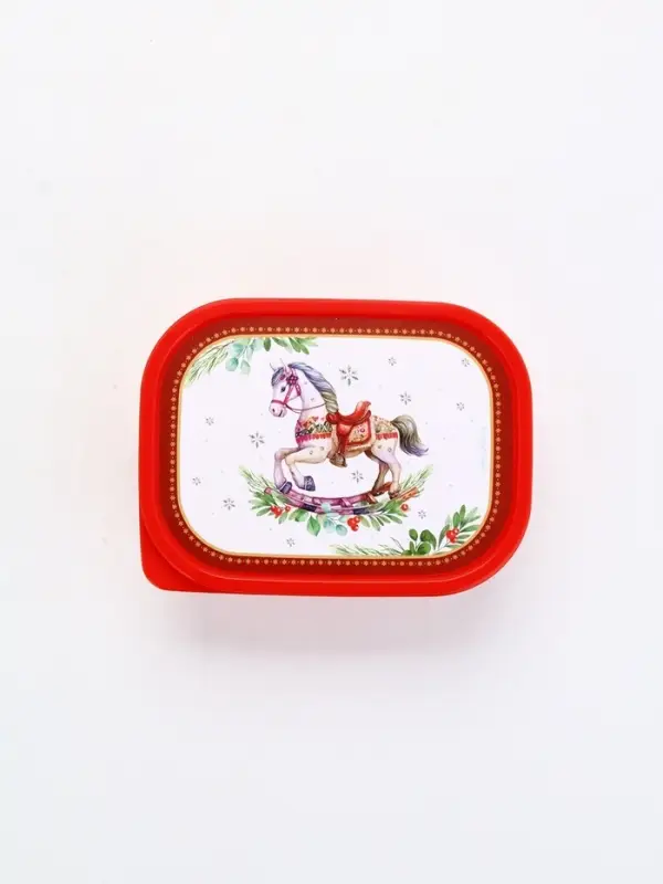 Ланч - бокс прямоугольный «Новогодняя лошадка», 500 мл Ланч - бокс прямоугольный «Новогодняя лошадка», 500 мл
