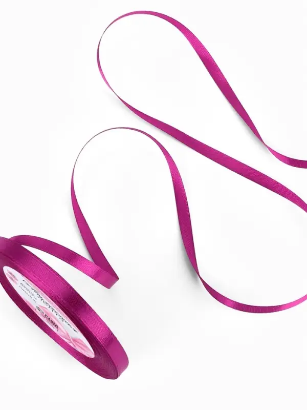 Лента атласная, 6 мм, 23±1 м, пурпурная №29 Лента атласная, 6 мм, 23±1 м, пурпурная №29