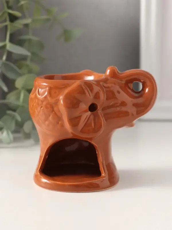 Аромалампа для эфирных масел &laquo;Слоник в цветах&raquo;, керамика, 8.5&times;5.8&times;7.4 см, МИКС