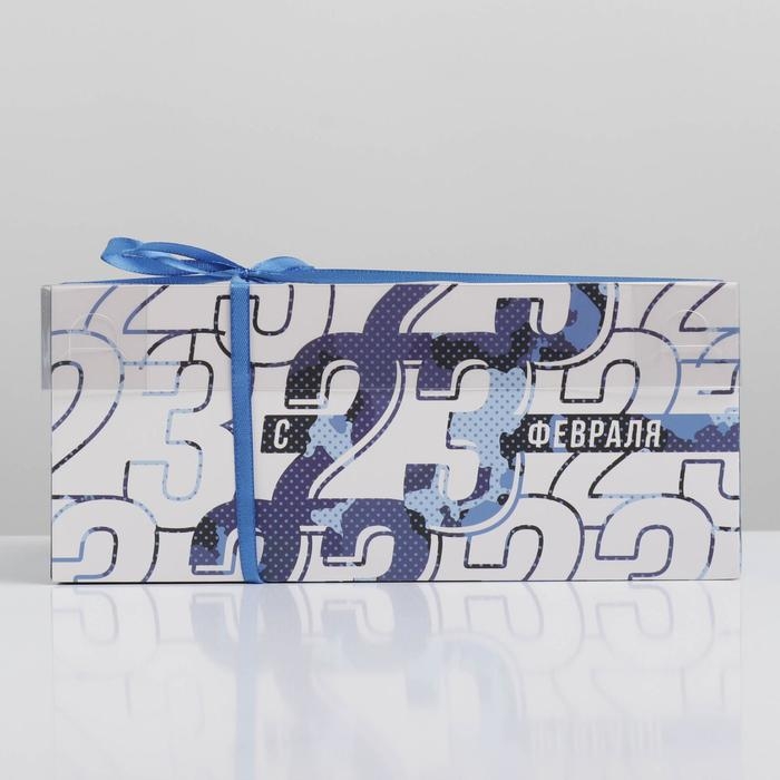 Коробка для капкейков, кондитерская упаковка с PVC крышкой, 6 ячеек «23 февраля», 23 х 16 х 10 см Коробка для капкейков, кондитерская упаковка с PVC крышкой, 6 ячеек «23 февраля», 23 х 16 х 10 см