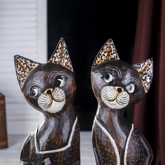 Сувенир дерево Сувенир дерево "Парочка котов в одежде" (набор 2 шт) 50х12х12 см