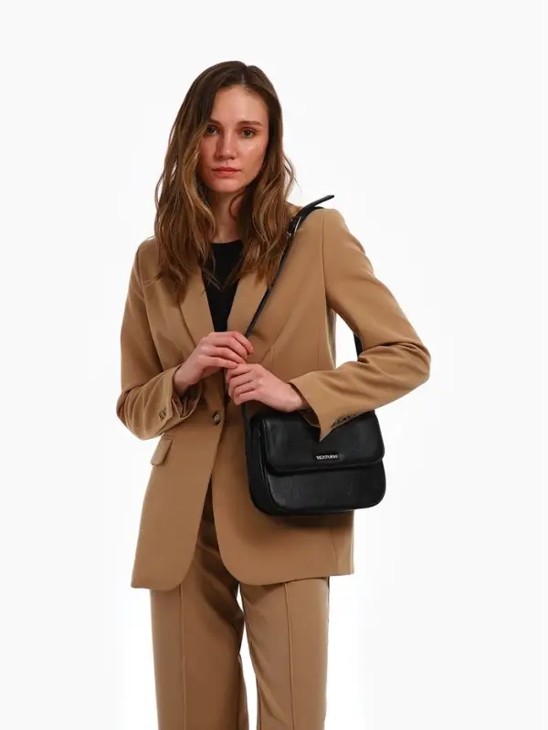 Сумка женская мессенджер TEXTURA на магните, 25&times;7.5&times;19 см, чёрный