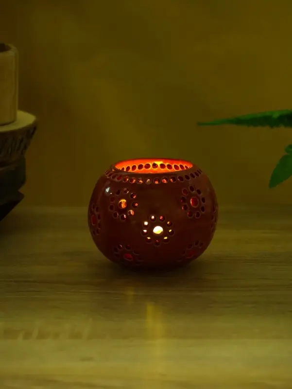 Аромалампа «Шар», 9×9×7 см, керамика, красная