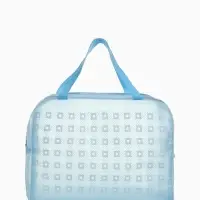 Косметичка - сумка на молнии, с ручками, для бассейна, с рисунком, голубая