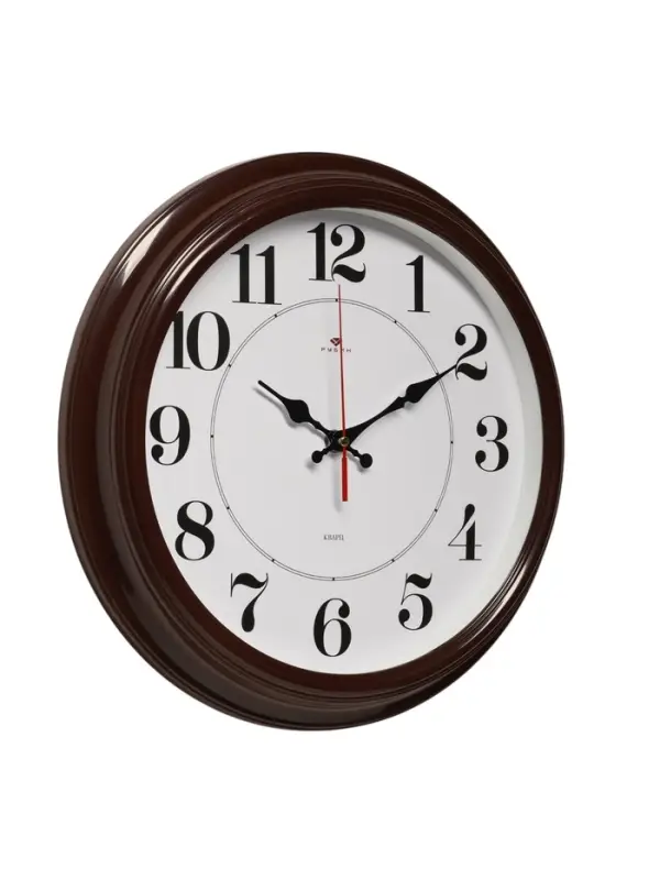 Часы настенные, интерьерные &laquo;Рубин&raquo;, бесшумные, d=35 см, коричневые